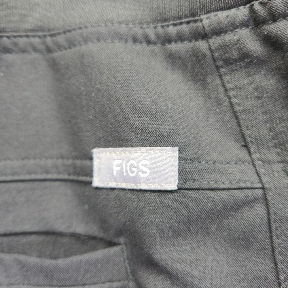 FIGS Men Black Technical Scrub Cargo Pants Elastic Waist Style T2001S Size XXL S